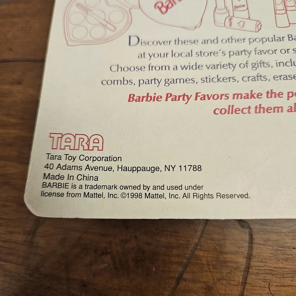 Vintage 1998 Barbie Party Favors Figurine Stampers Mini New Sealed Tara Toy Corp
